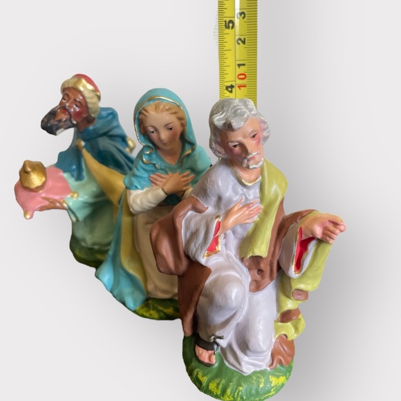 VTG Paper Mache Nativity 5" Holy Family Kings Animals Shepherds Angel 18pc ITALY - Picture 8 of 16